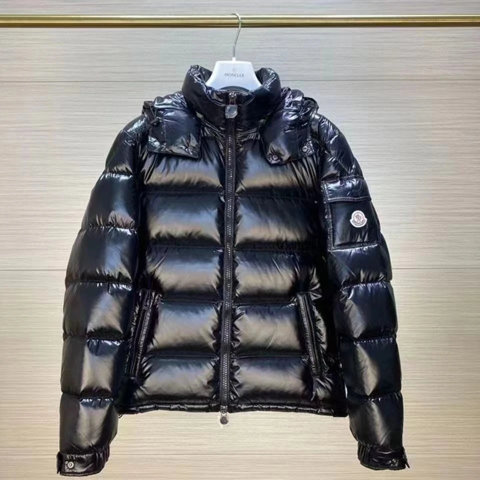 Moncler Maya Shiny Puffer Jacket Black