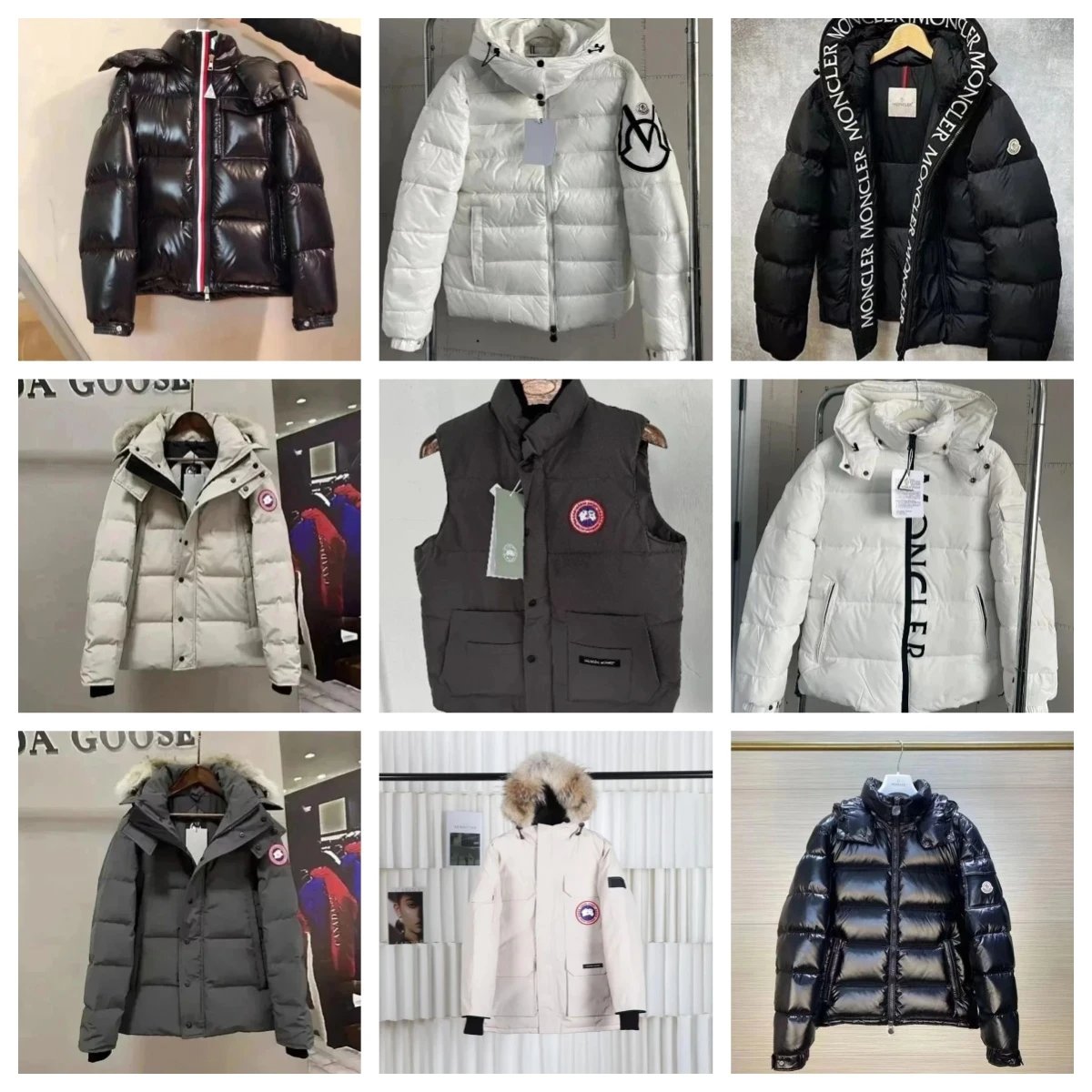 Moncler Puffer Jacket Shiny Down Winter Jacket Black