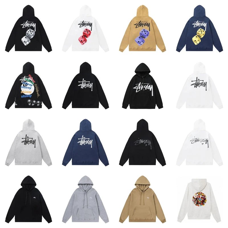 Stussy Graphic Print Streetwear Hoodie Multicolor