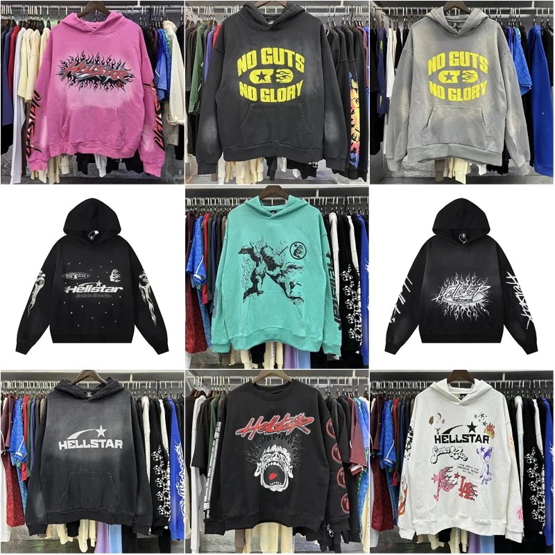 Hellstar Graphic Print Streetwear Hoodie Multicolor