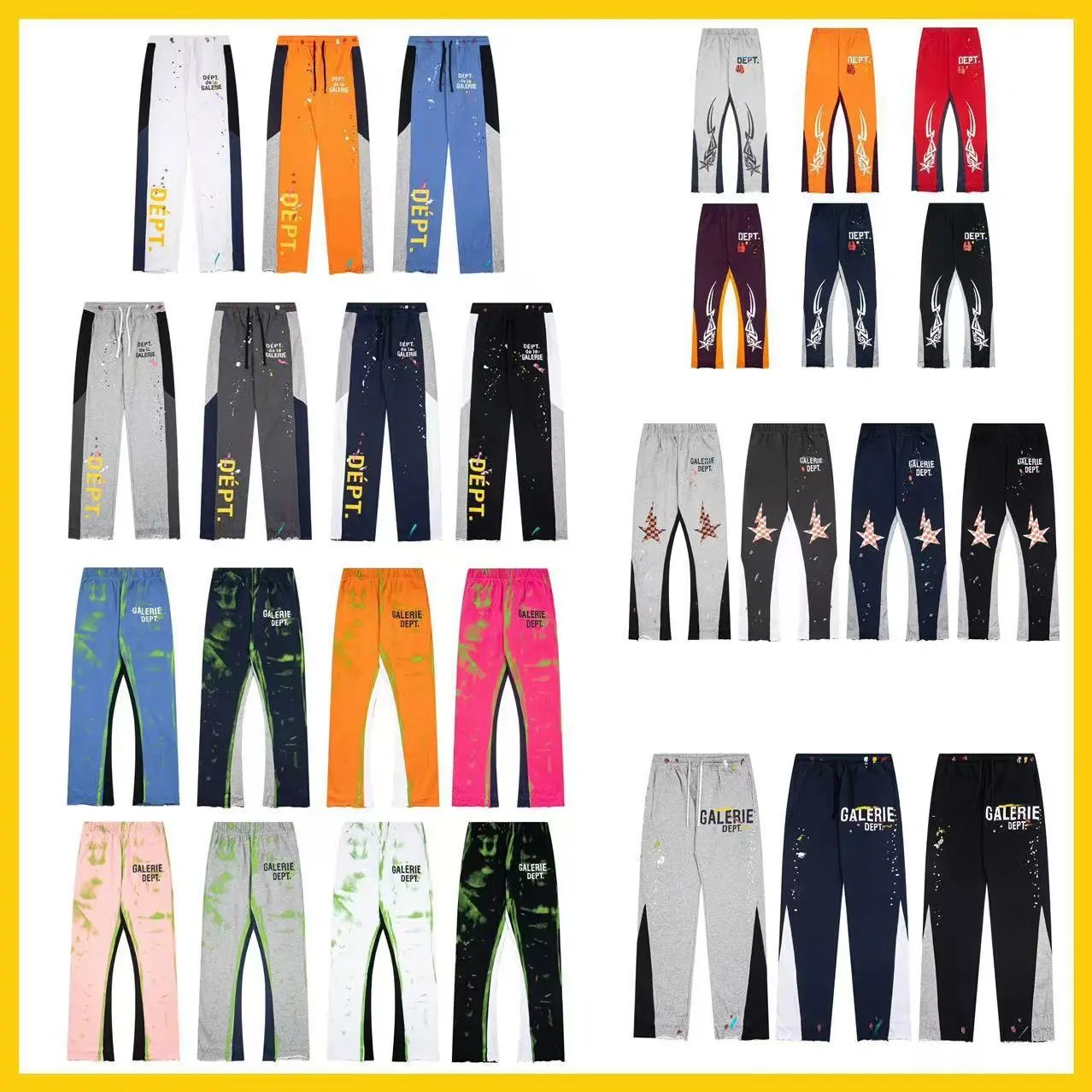 Galerie Dept. Paint Splatter Flare Streetwear Sweatpants Multicolor