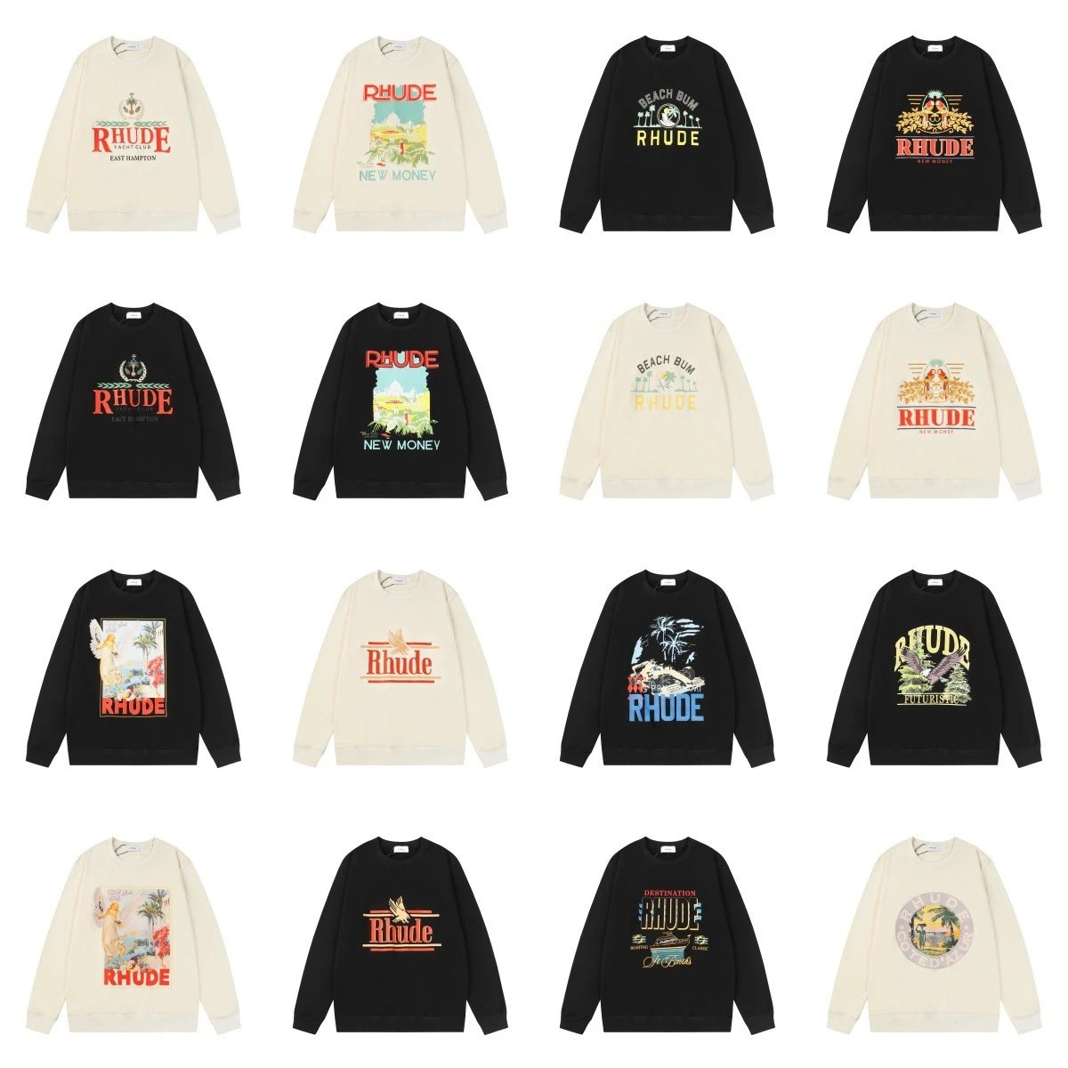 Rhude Graphic Print Crewneck Sweatshirt Multicolor