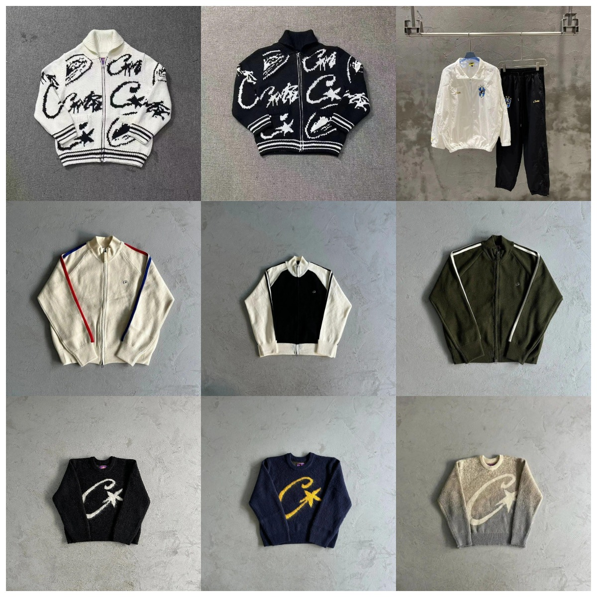 Corteiz C Star Knitwear Streetwear Zip-Up Sweater Multicolor