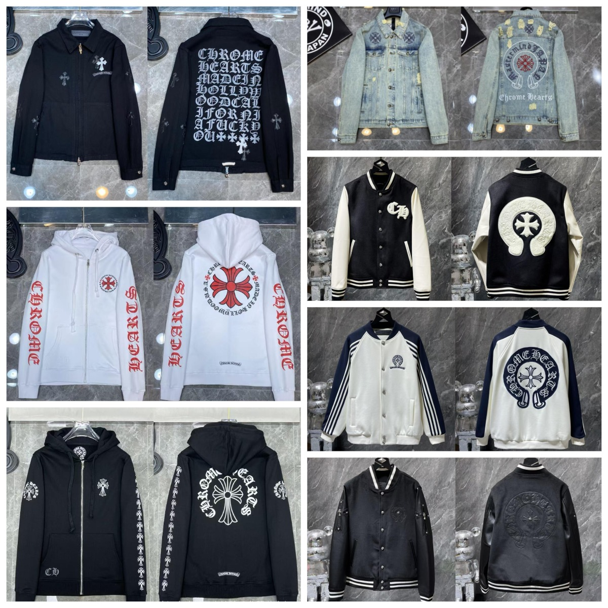 Chrome Hearts Graphic Print Streetwear Jacket and Hoodie Collection Multicolor