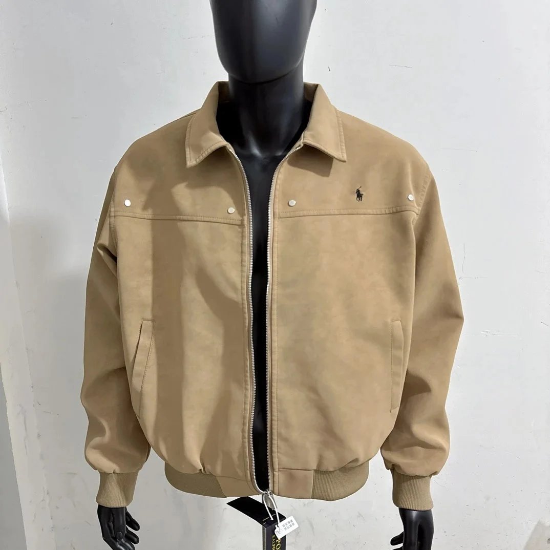 Ralph Lauren RL Harrington Casual Suede Jacket Beige