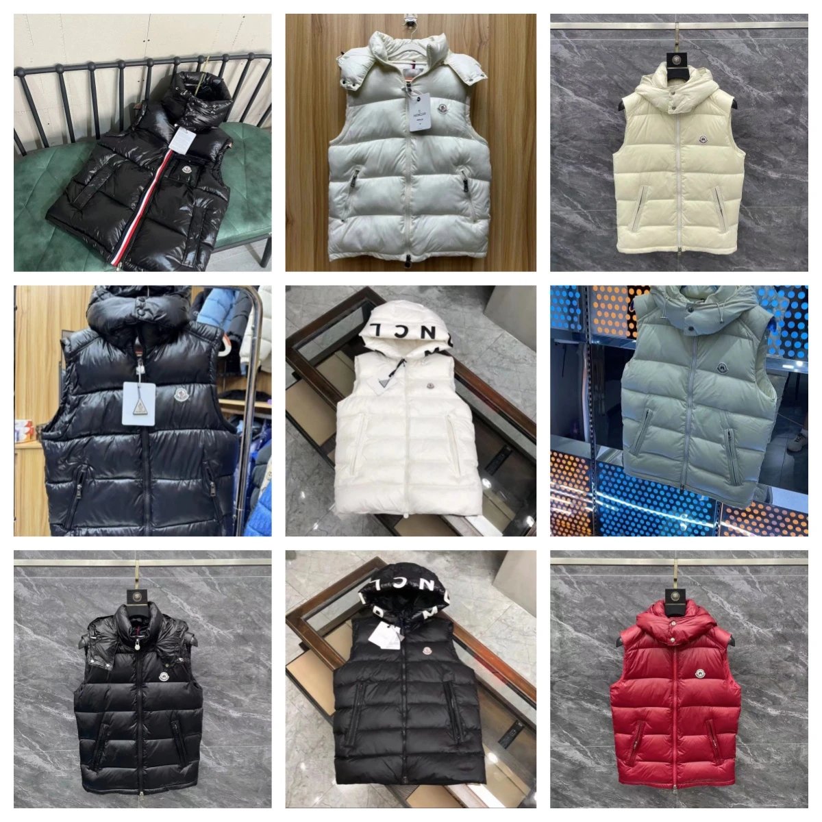 Moncler Puffer Gilet Quilted Down Vest Multicolor