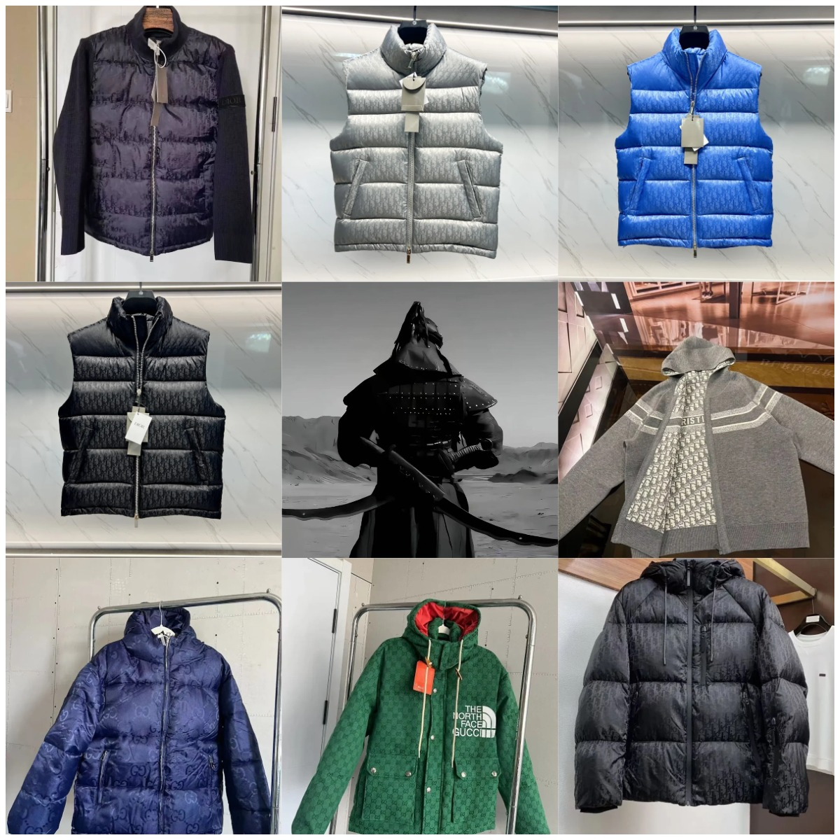Dior Oblique Puffer Vest Quilted Down Jacket Black