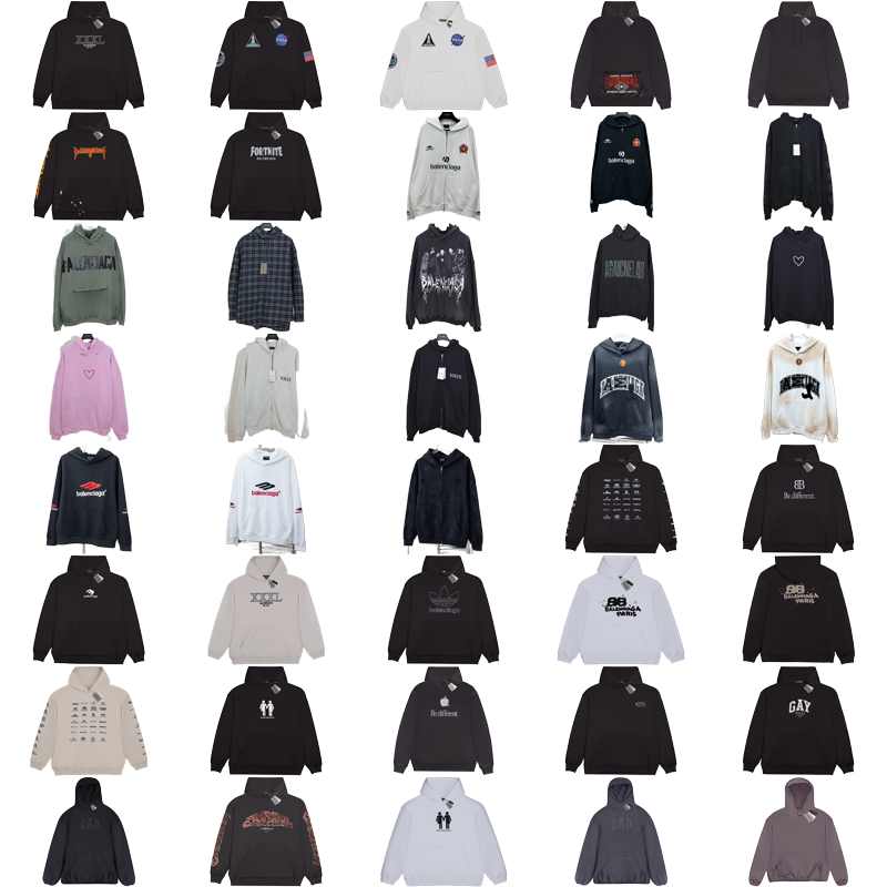 Balenciaga Graphic Print Oversized Hoodie Multicolor