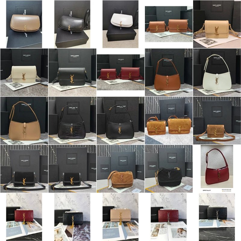 Saint Laurent YSL Le 5 à 7 and Solferino Iconic Leather Handbag Collection Multicolor