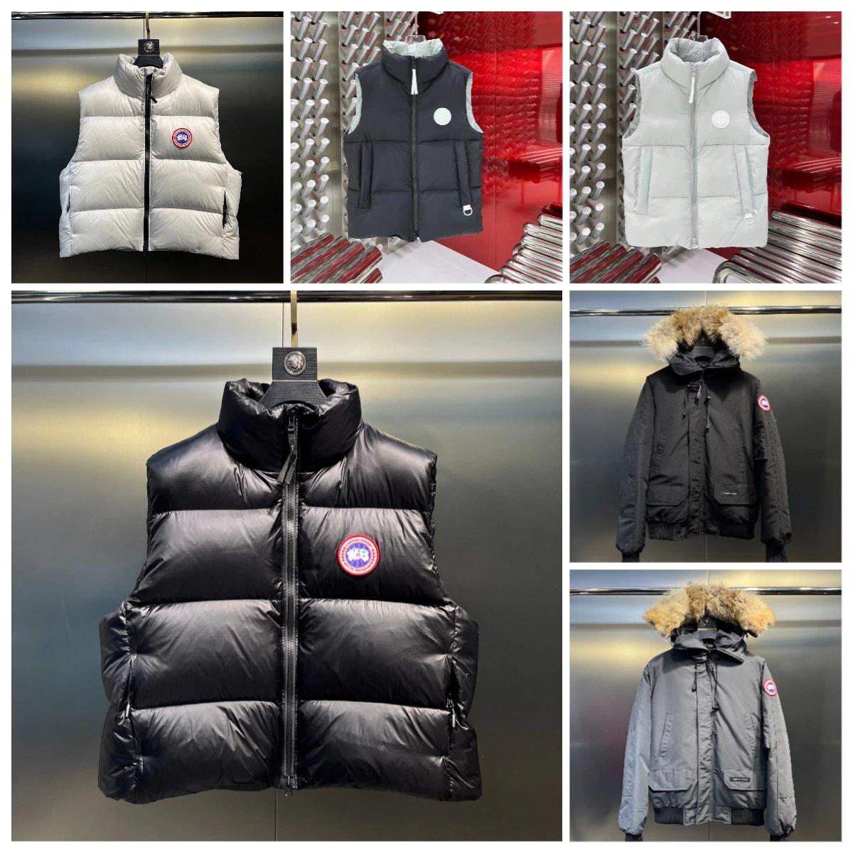Canada Goose Freestyle Puffer Vest and Chilliwack Bomber Jacket Black and Gray