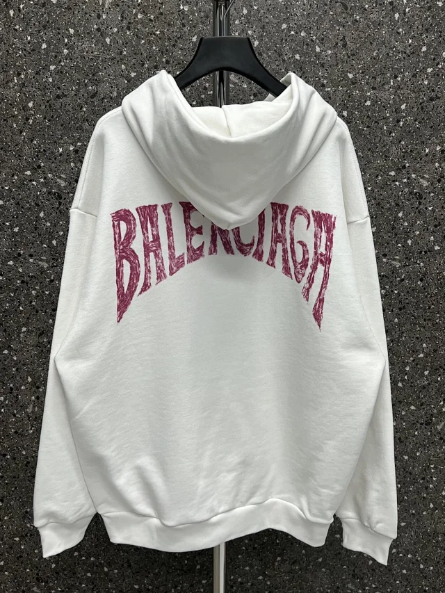 Balenciaga Crayon Sketch Oversized Hoodie White