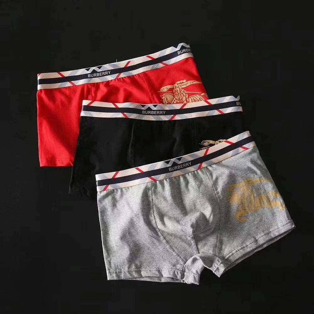 Burberry Check Waistband Cotton Boxer Briefs Multicolor