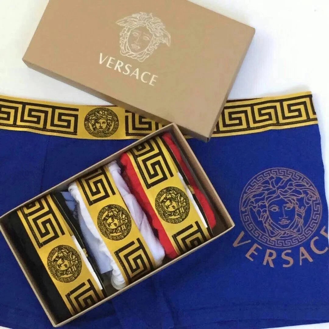 Versace Greca Border Iconic Boxer Briefs Set Multicolor