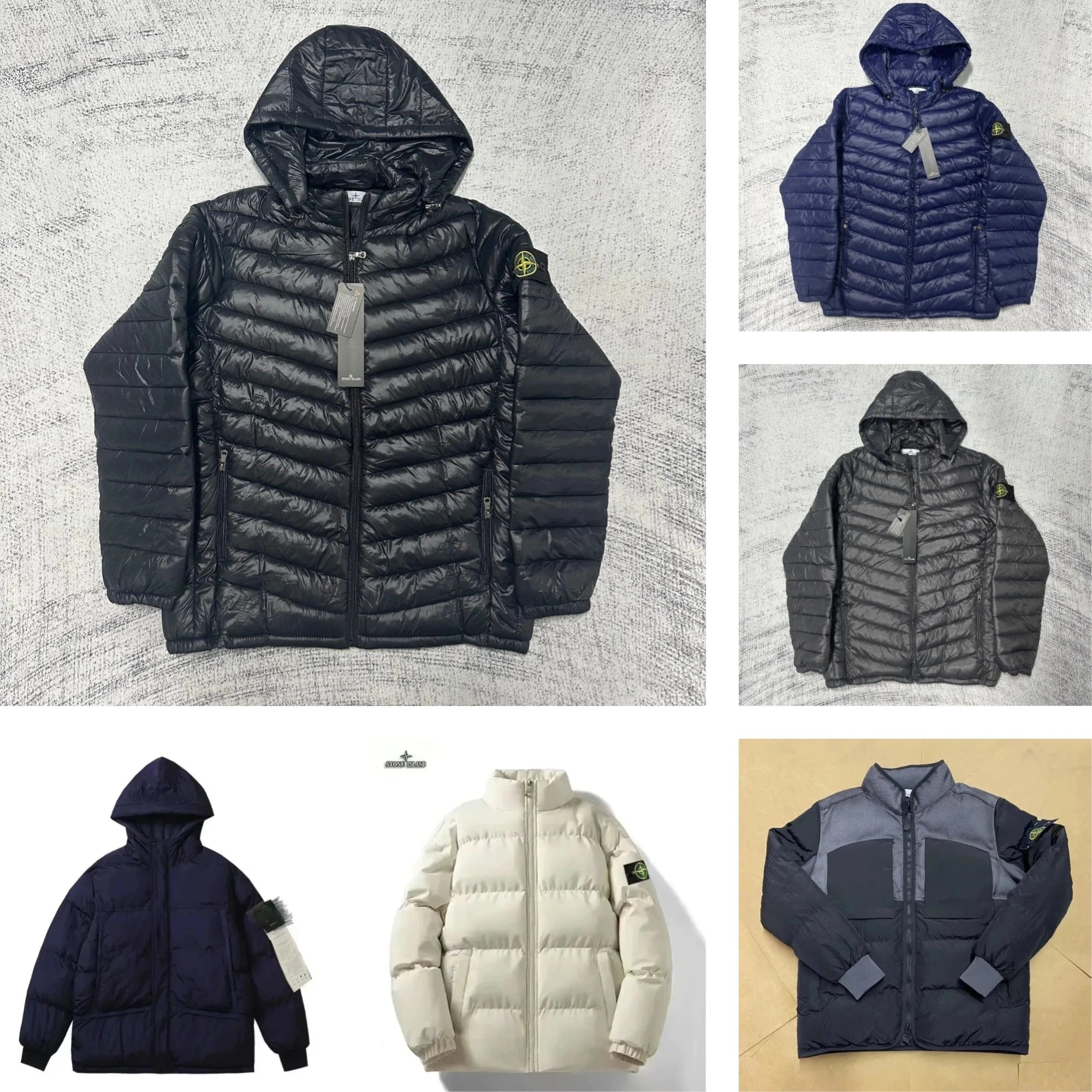 Stone Island Down Jacket Lightweight Puffer Black