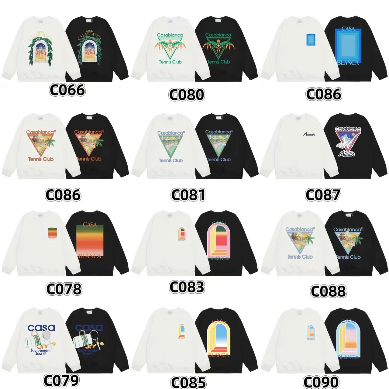 Casablanca Graphic Print Cotton Sweatshirt Multicolor