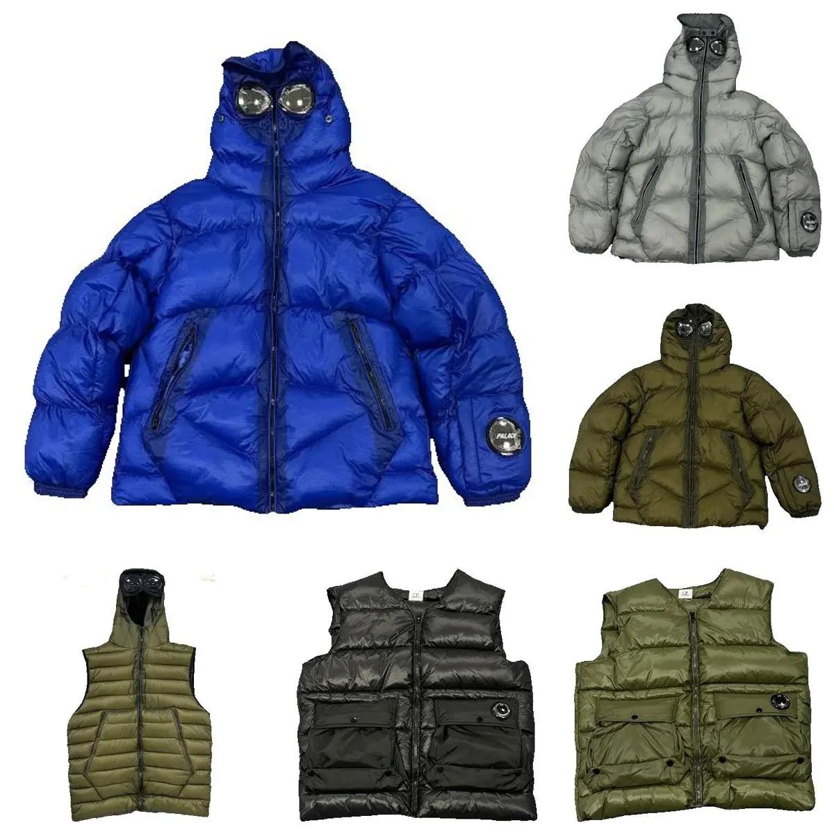C.P. Company Goggle Puffer Jacket Streetwear Down Jacket Multicolor