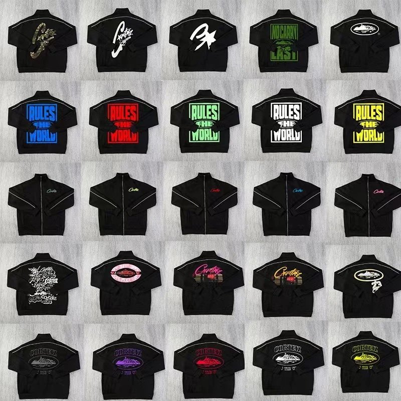 Corteiz Rules The World Streetwear Track Jacket Black