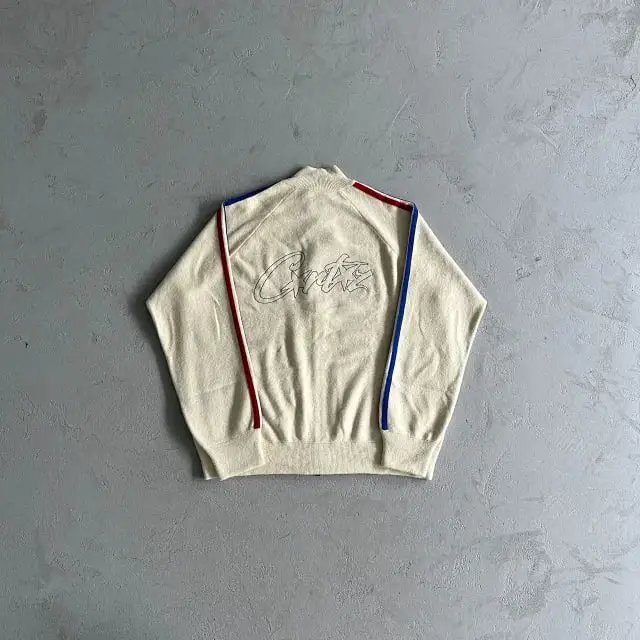 Corteiz Track Jacket Oversized Streetwear Sweater White