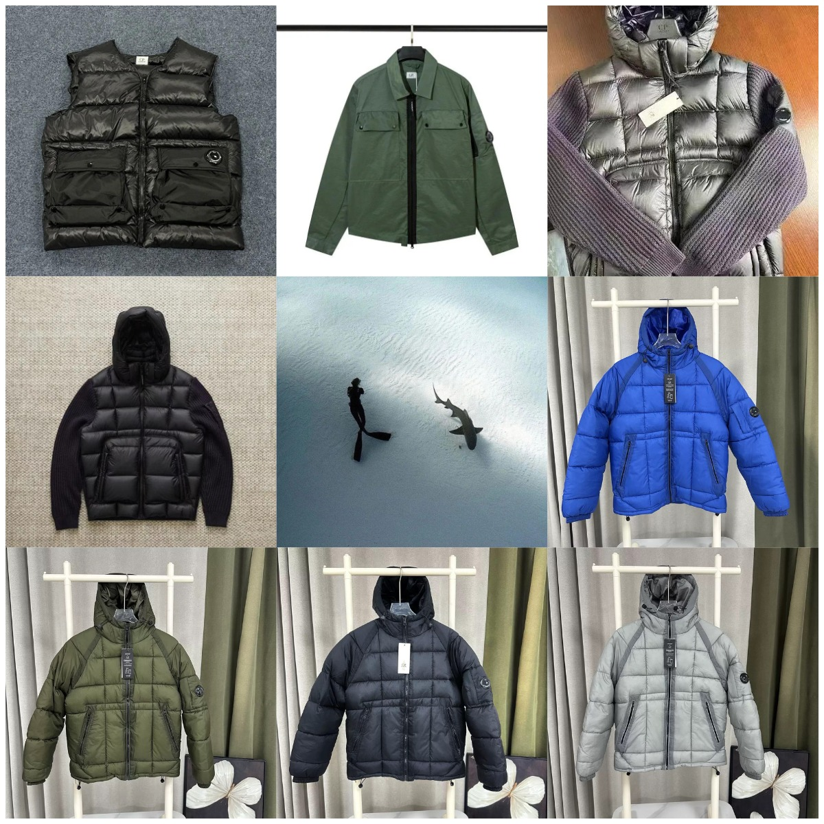 C.P. Company Goggle Jacket Puffer Jacket Multicolor