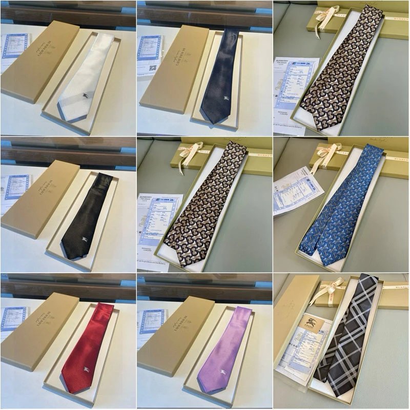 Burberry Monogram and Check Silk Tie Business Accessory Multicolor