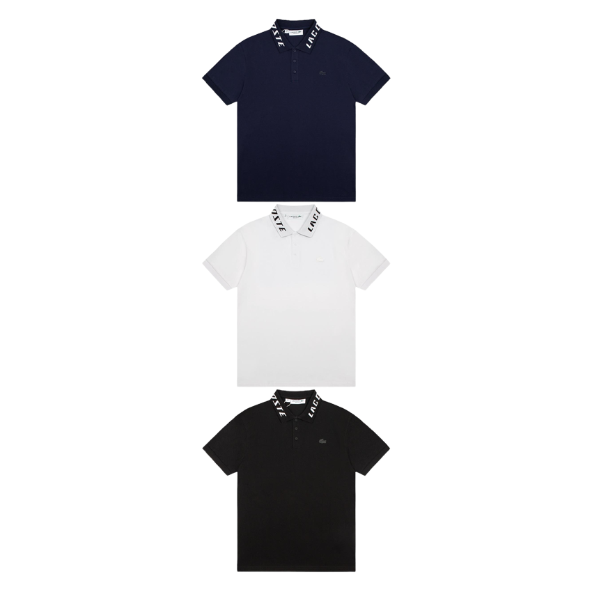 Lacoste Lettering Collar Cotton Polo Shirt Multicolor