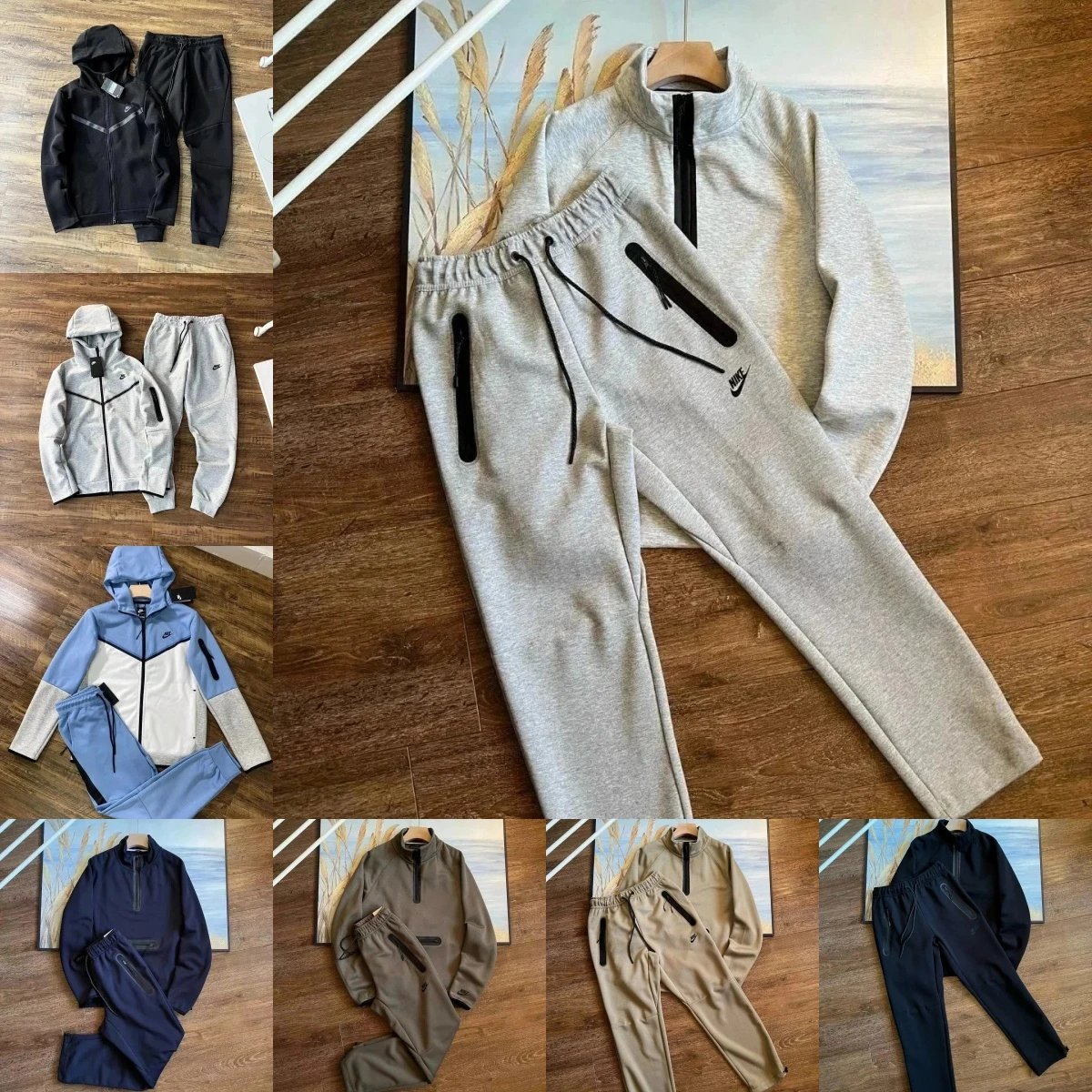 Nike Tech Fleece Sporty Tracksuit Set Gray