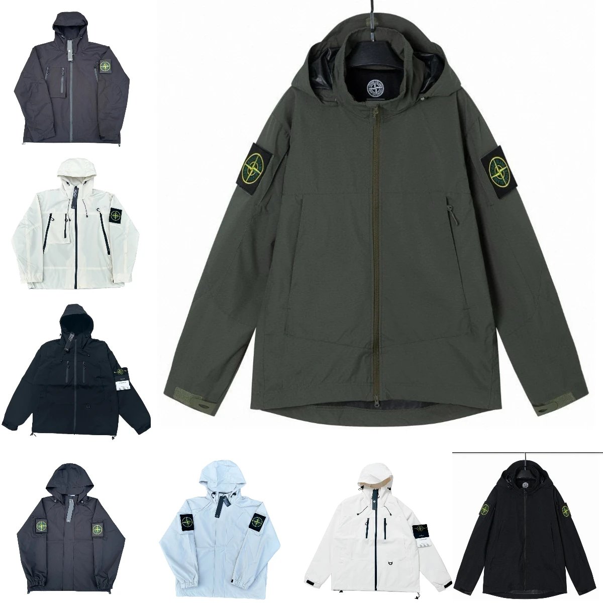 Stone Island Compass Patch Technical Jacket Outdoor Windbreaker Green