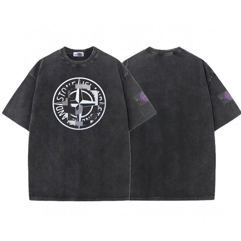 Stone Island Compass Graphic Oversized T-Shirt Black