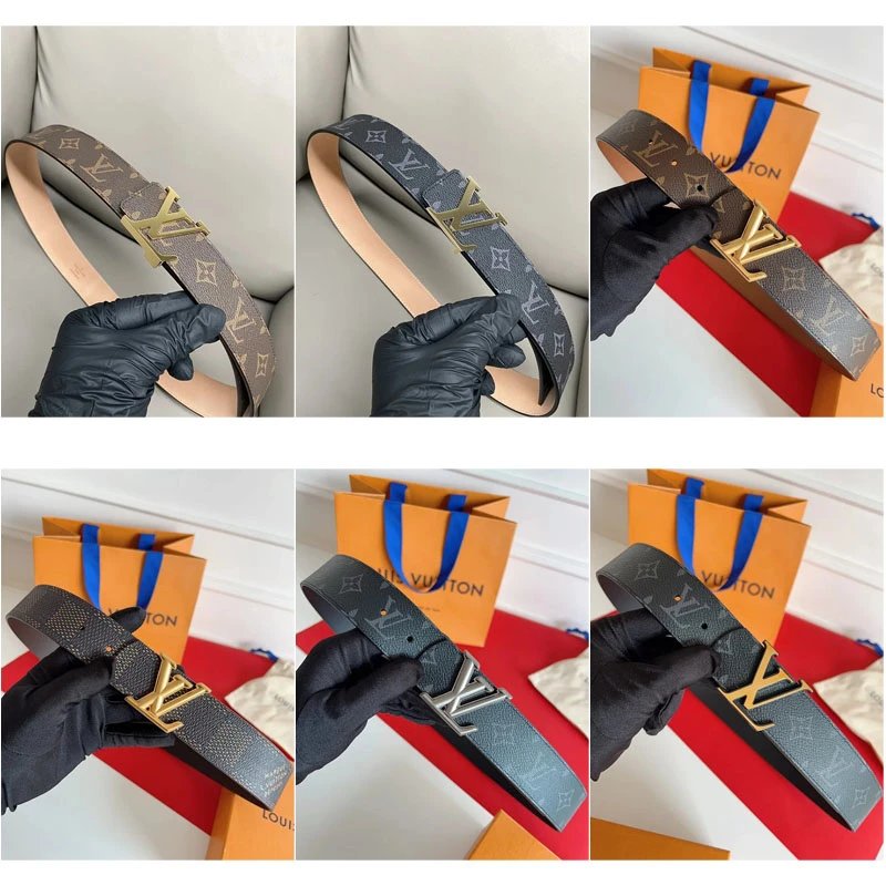 Louis Vuitton LV Initiales Reversible Belt Classic Monogram Leather Accessory Multicolor