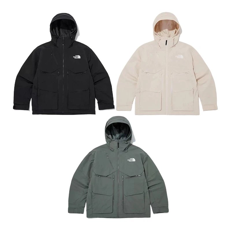 The North Face TNF Mountain Light Technical Jacket Black White and Olive