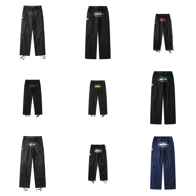 Corteiz CRTZ Cargo Pants Streetwear Trousers Black