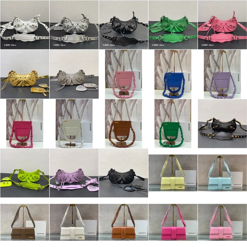 Balenciaga Le Cagole Studded Leather Shoulder Bag Multicolor
