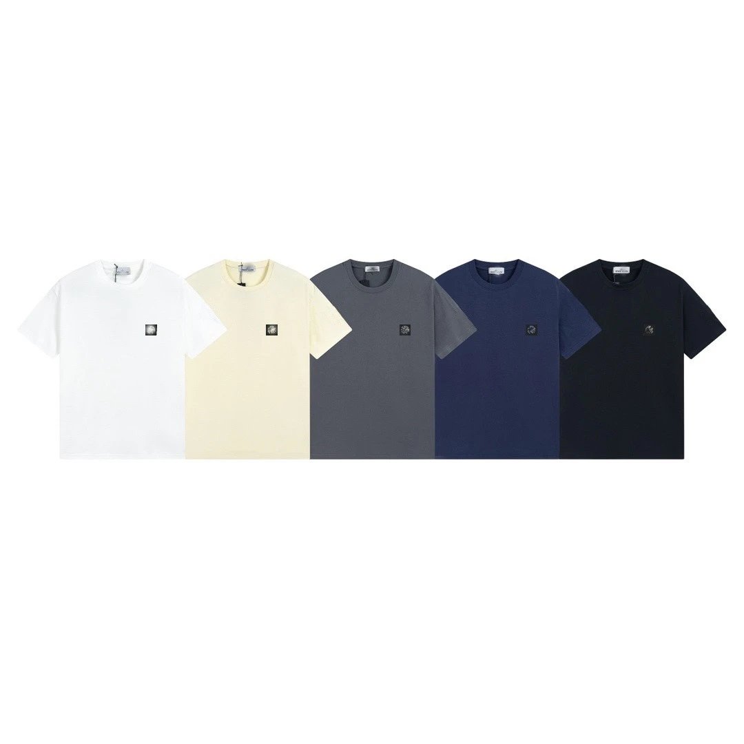 Stone Island Patch T-Shirt Cotton Casual T-Shirt Multicolor