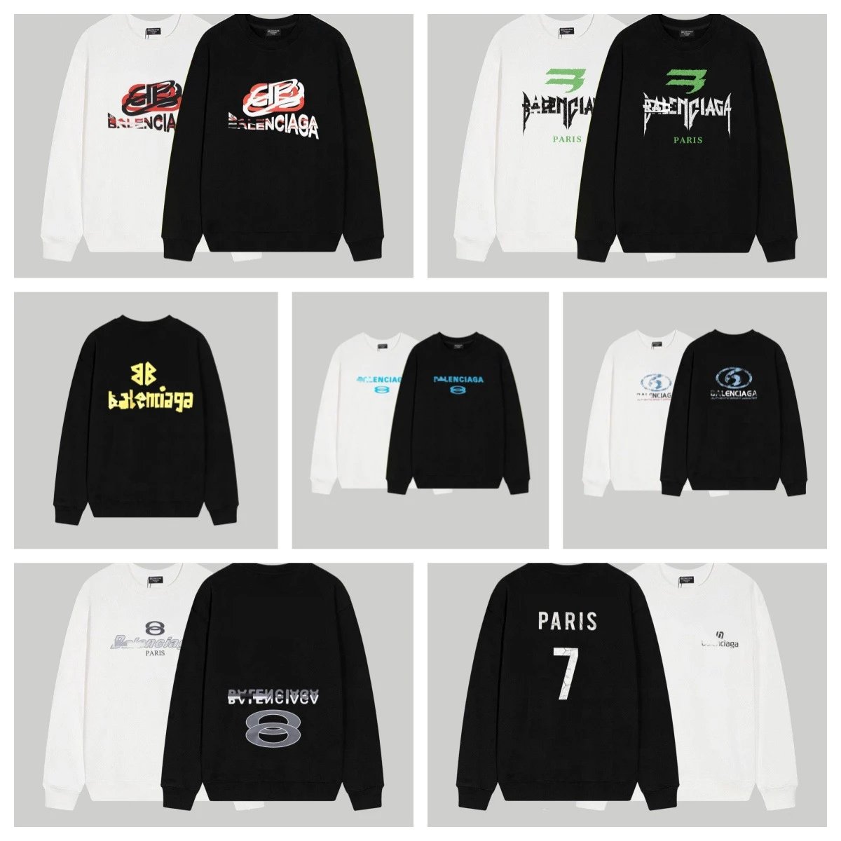 Balenciaga Graphic Print Oversized Sweatshirt Multicolor