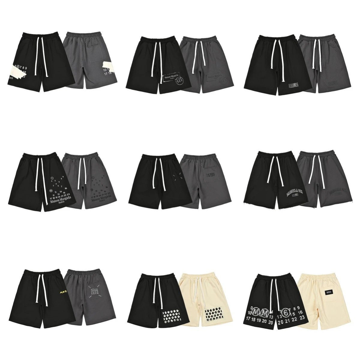 Maison Margiela MM6 Graphic Print Casual Shorts Multicolor