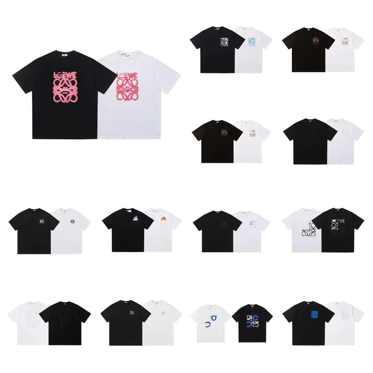 Loewe Anagram Graphic Cotton T-Shirt Multicolor