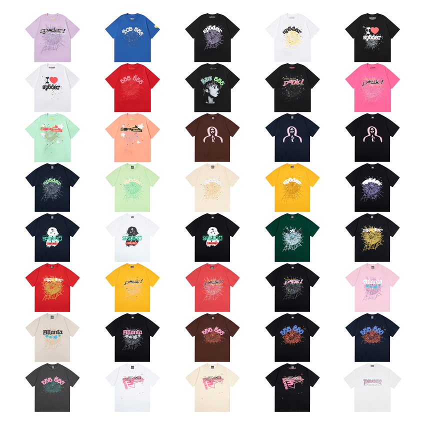 Sp5der Sp5der Graphic Print Streetwear T-Shirt Multicolor