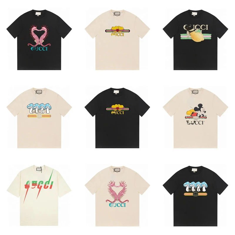 Gucci Graphic Print Cotton T-Shirt Multicolor