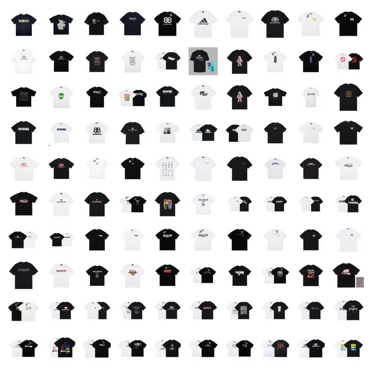 Balenciaga Graphic Print Oversized T-Shirt Multicolor