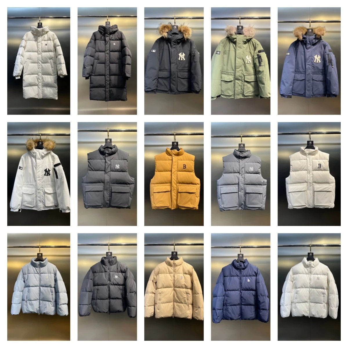 MLB New York Yankees Puffer Jacket Winter Down Jacket Multicolor