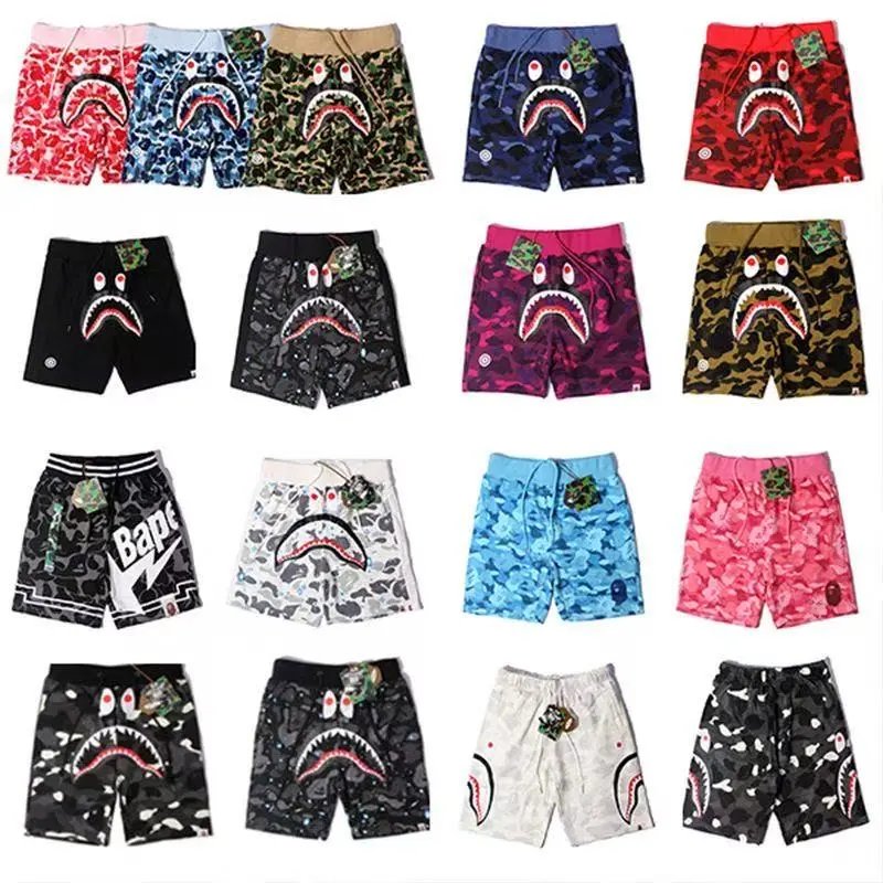 A Bathing Ape BAPE Shark Camo streetwear Shorts Multicolor