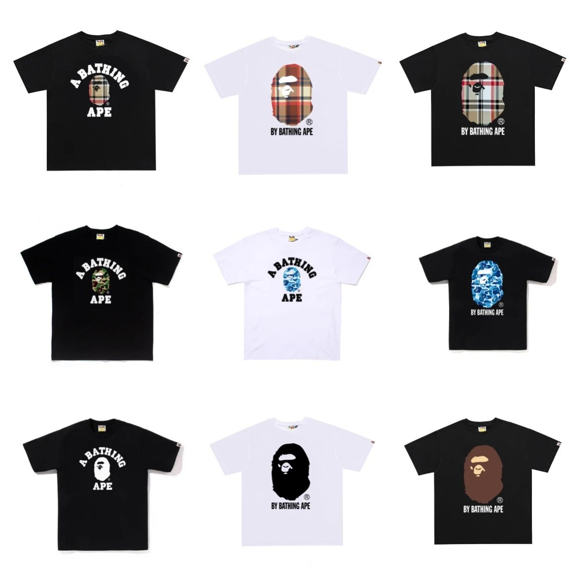 A Bathing Ape BAPE Graphic Print Cotton T-Shirt Multicolor