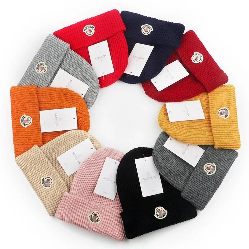 Moncler Ribbed Knit Beanie Winter Hat Multicolor