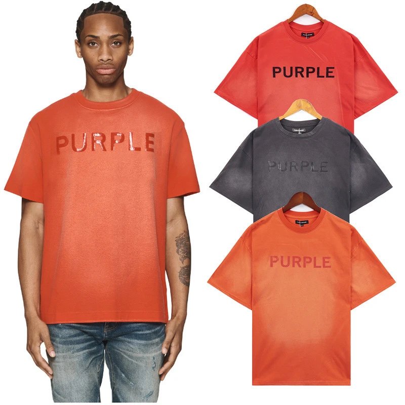 Purple Brand Logo Print Oversized Tee Red