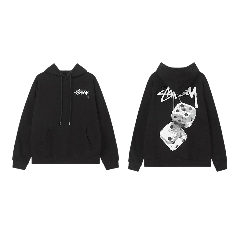 Stussy Dice Graphic Streetwear Hoodie Black