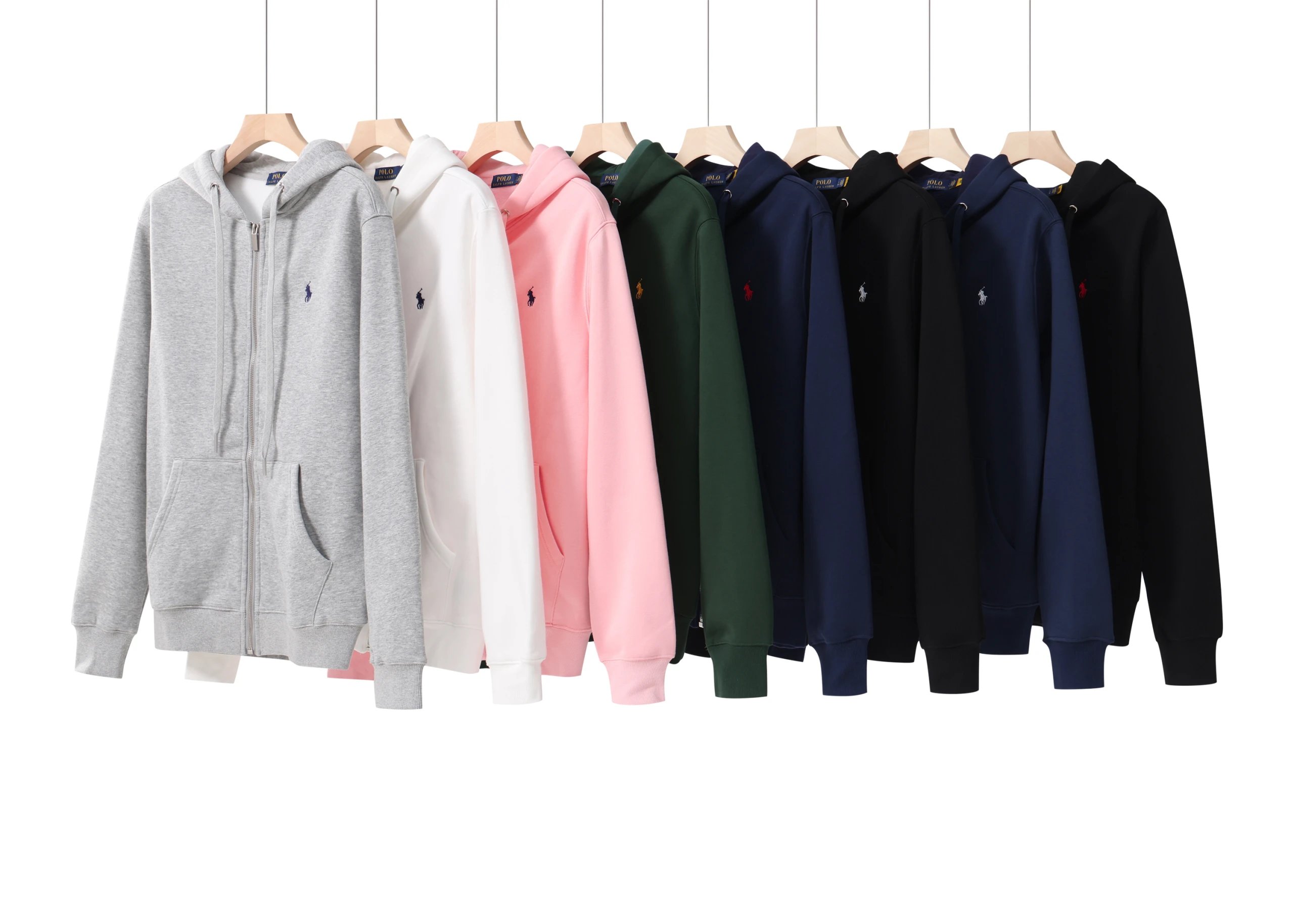 Ralph Lauren RL Zip-Up Hoodie Classic Casual Sweatshirt Multicolor