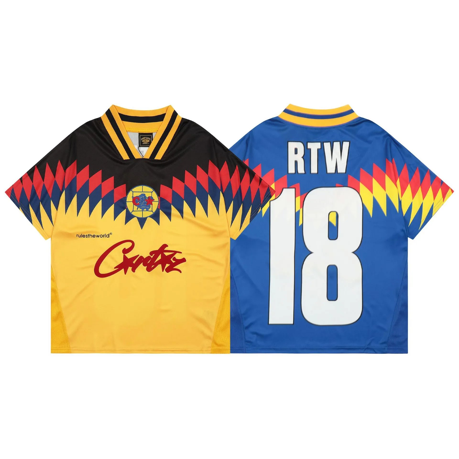 Corteiz CRTZ Rules The World Retro Soccer Jersey Multicolor