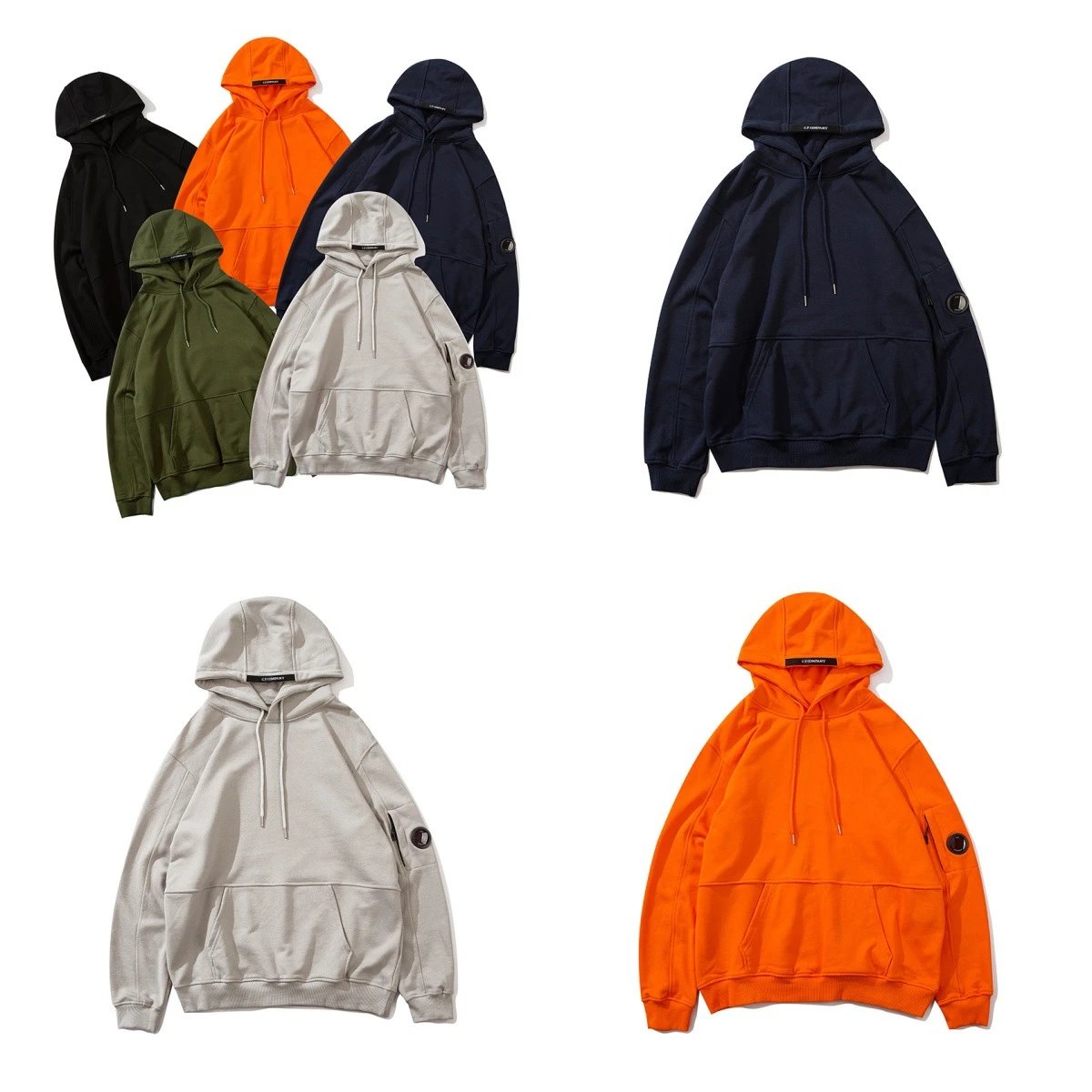 C.P. Company Lens Sleeve Cotton Hoodie Multicolor