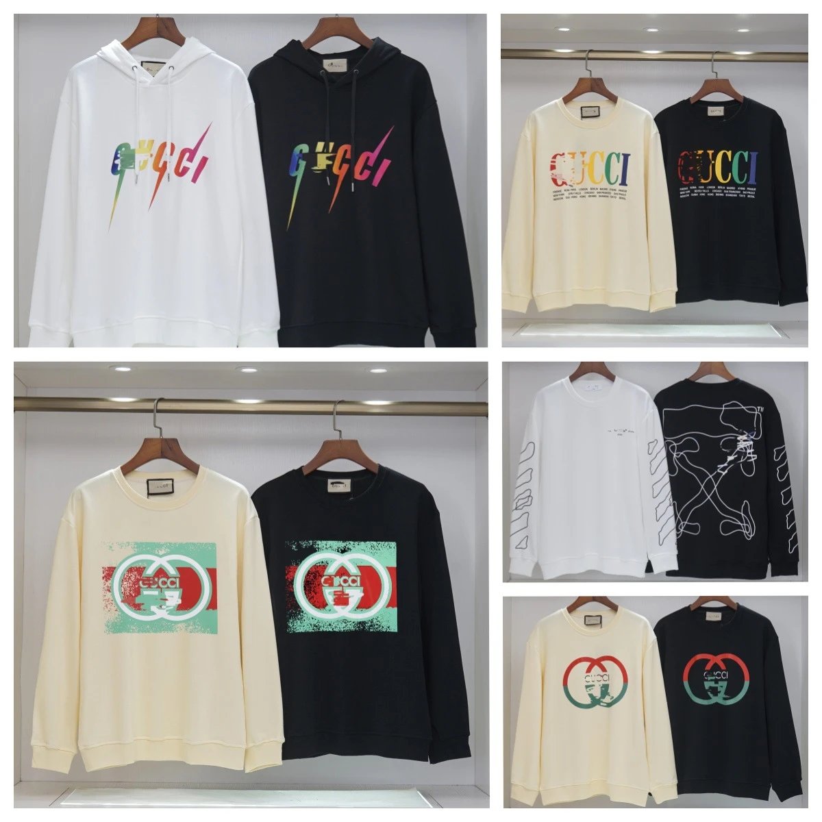 Gucci Graphic Print Oversized Cotton Sweatshirt Multicolor
