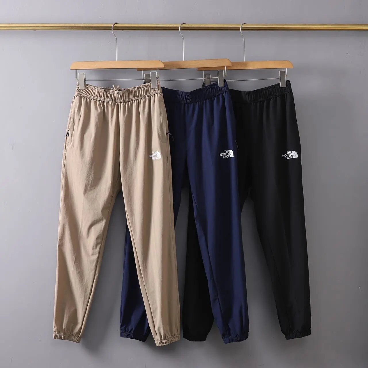 The North Face TNF Joggers Casual Track Pants Beige Navy and Black